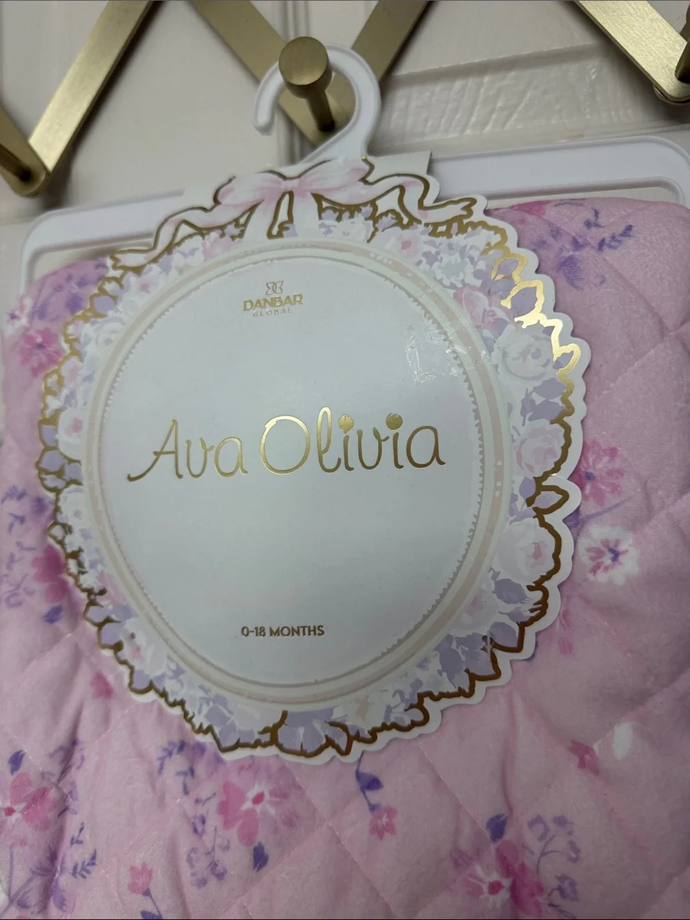 Pink Floral Quilted Baby Blanket